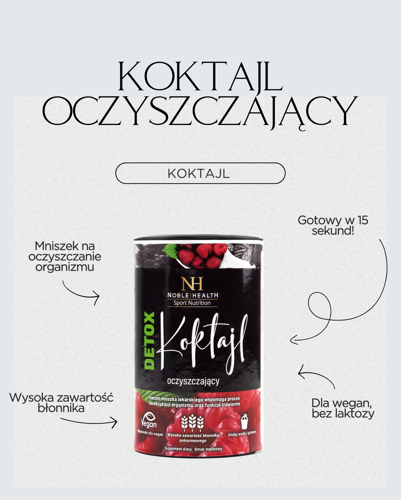 Noble Health Cocktail detergente disintossicante al lampone 150 g