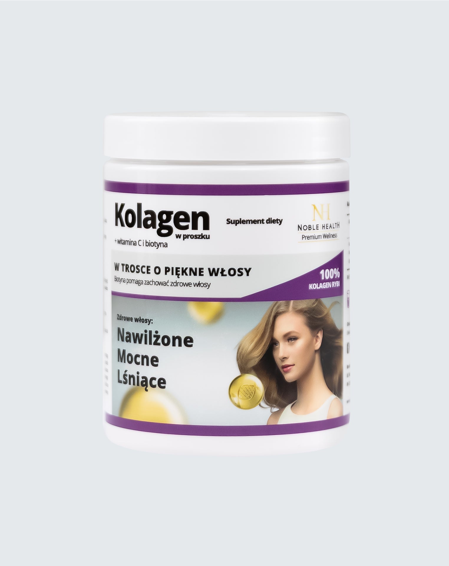 Collagene + vitamina C e biotina in polvere - Noble Health Pelle e capelli sani e belli