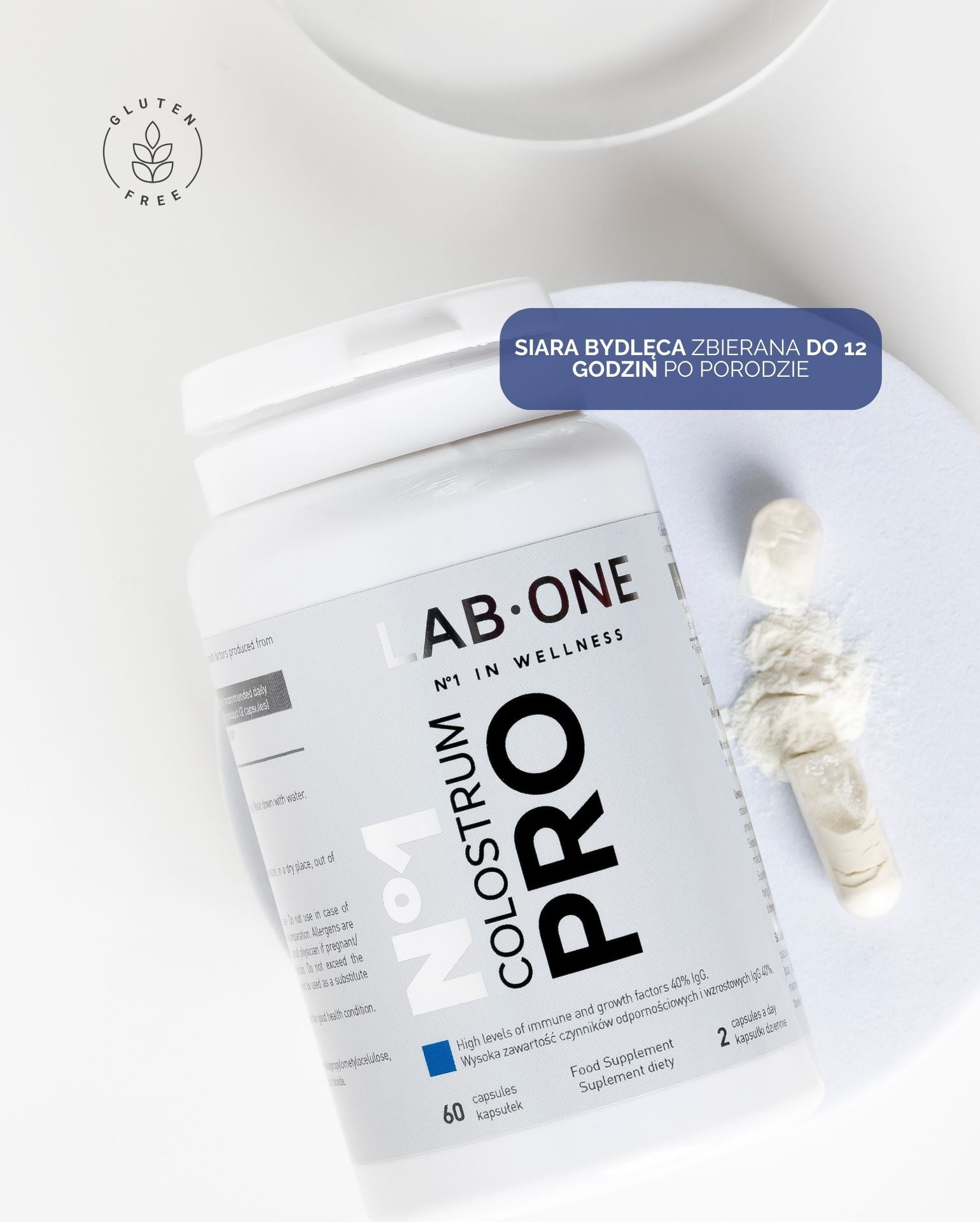 LAB ONE Colostrum PRO Colostro Immunità al colostro bovino 800mg 60 pz