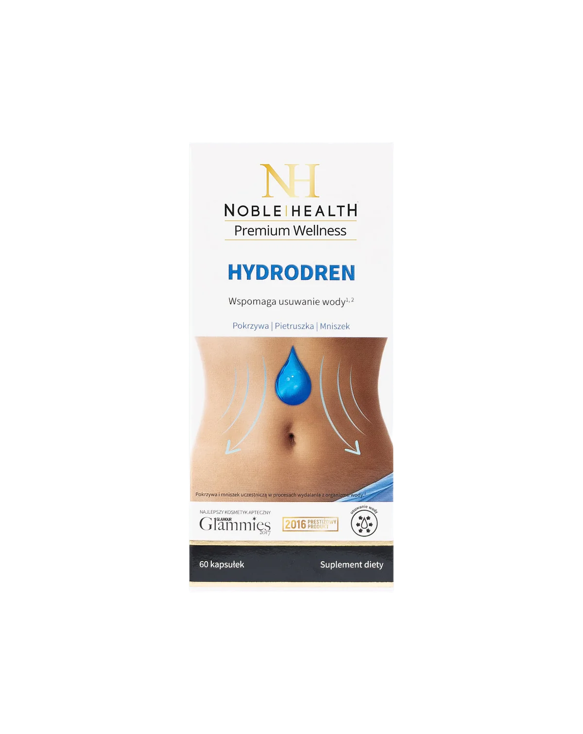 Hydrodren Noble Health Rimozione dell'acqua dal corpo riduzione 60 capsule