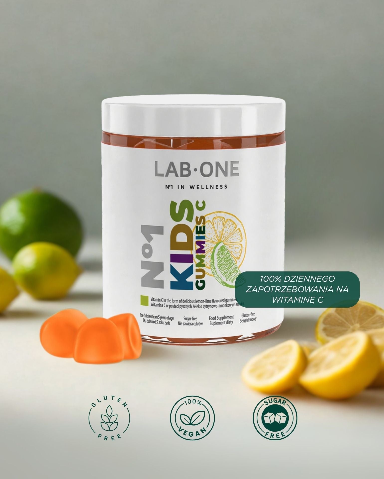 LAB ONE N°1 KidsGUMMIES C Gelatine alla vitamina C per bambini dai 5 anni. Immunità