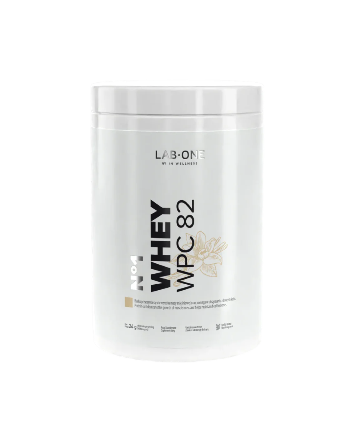 Lab One Whey WPC 82 Protein Concentrato di proteine ​​del siero di latte alla vaniglia 500g